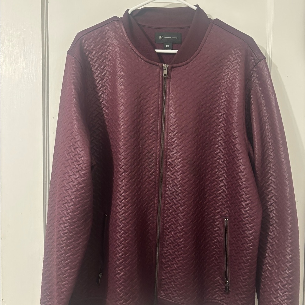 INC International Concepts Maroon Quilted Jacket